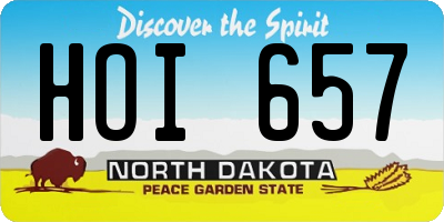 ND license plate HOI657