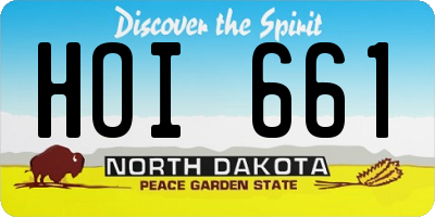 ND license plate HOI661