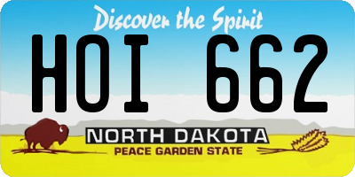ND license plate HOI662