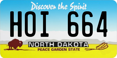 ND license plate HOI664