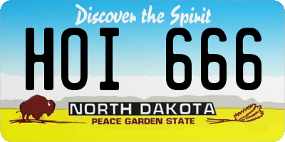 ND license plate HOI666