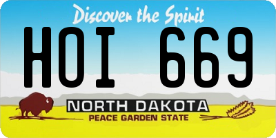 ND license plate HOI669