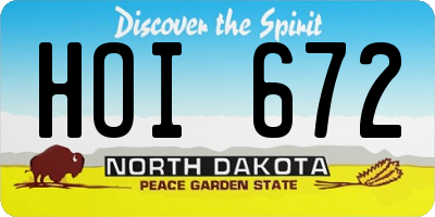 ND license plate HOI672