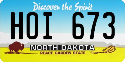 ND license plate HOI673