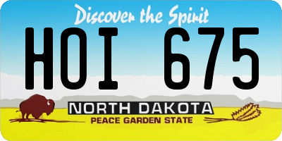 ND license plate HOI675