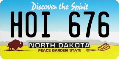 ND license plate HOI676
