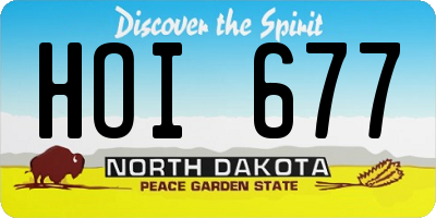 ND license plate HOI677