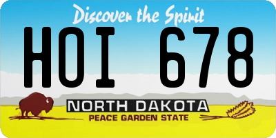ND license plate HOI678