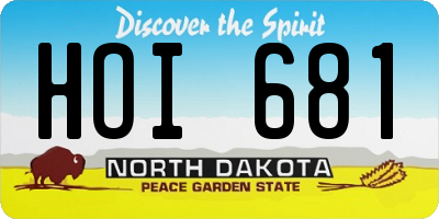 ND license plate HOI681
