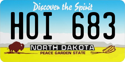 ND license plate HOI683