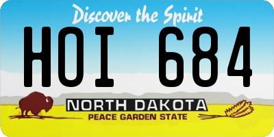 ND license plate HOI684