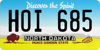 ND license plate HOI685