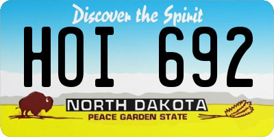 ND license plate HOI692