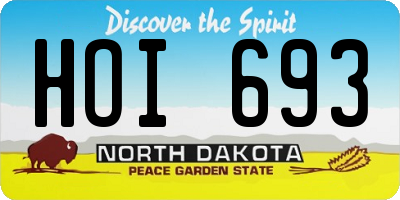 ND license plate HOI693