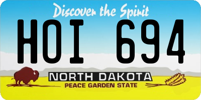 ND license plate HOI694
