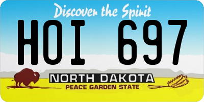 ND license plate HOI697