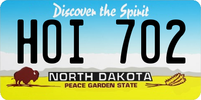 ND license plate HOI702