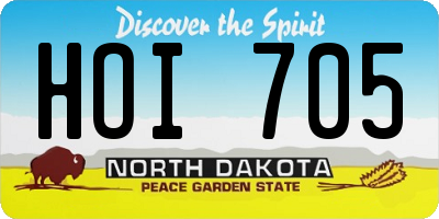 ND license plate HOI705