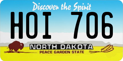 ND license plate HOI706