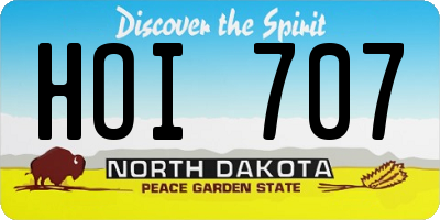 ND license plate HOI707