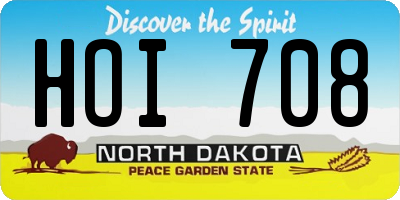 ND license plate HOI708