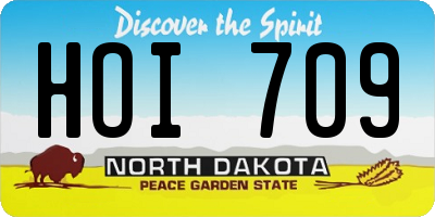 ND license plate HOI709