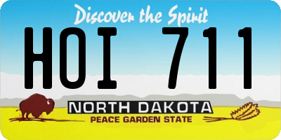 ND license plate HOI711