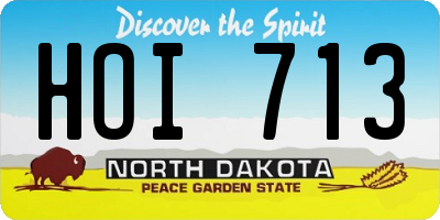 ND license plate HOI713