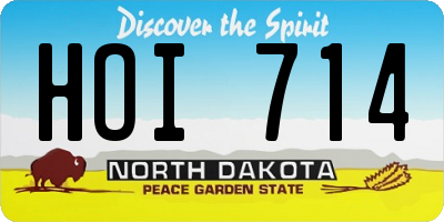 ND license plate HOI714