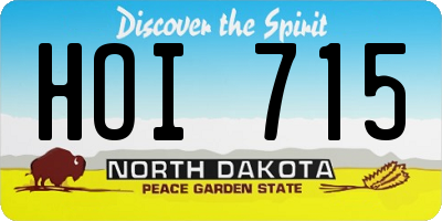ND license plate HOI715