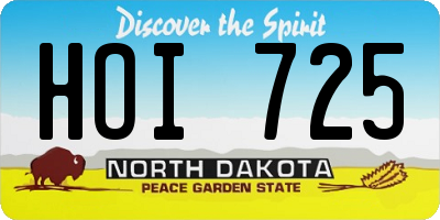 ND license plate HOI725