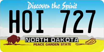 ND license plate HOI727