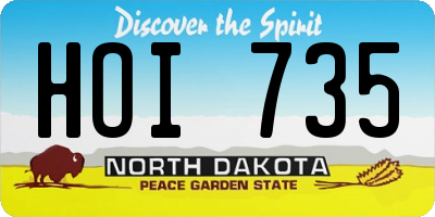 ND license plate HOI735
