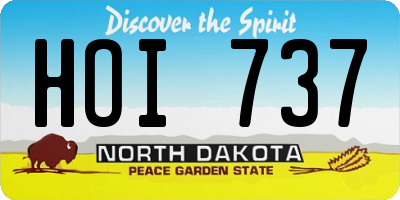 ND license plate HOI737
