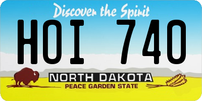 ND license plate HOI740