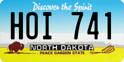 ND license plate HOI741