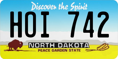 ND license plate HOI742