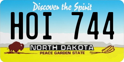 ND license plate HOI744