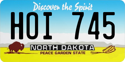 ND license plate HOI745