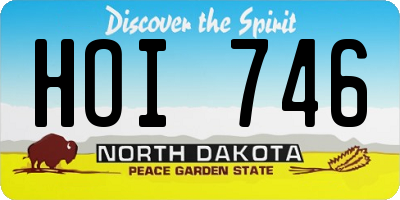 ND license plate HOI746