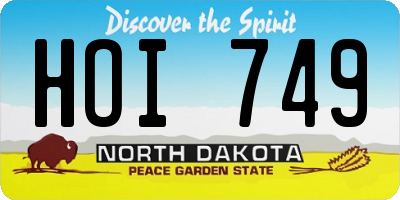 ND license plate HOI749