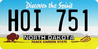 ND license plate HOI751