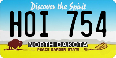 ND license plate HOI754