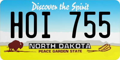 ND license plate HOI755