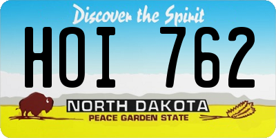 ND license plate HOI762