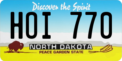 ND license plate HOI770