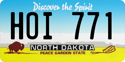 ND license plate HOI771