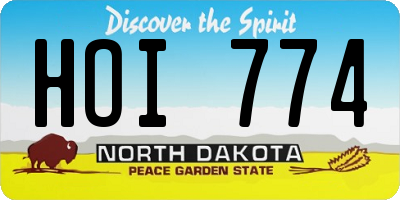 ND license plate HOI774