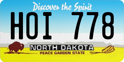 ND license plate HOI778