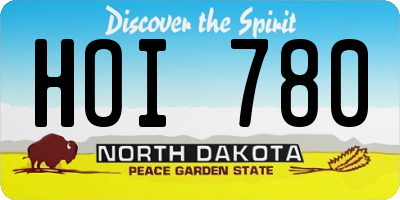 ND license plate HOI780